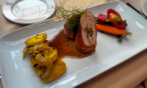 Stuffed Chicken Breast - Proscuitto wrapped, stuffed with mascarpone and wild mushrooms