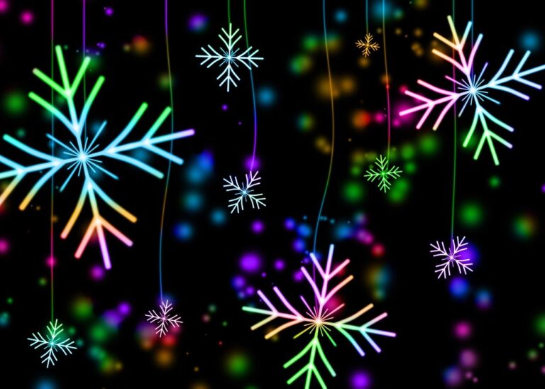 Rainbow snowflakes