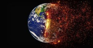 Earth being burnt down by climate change
