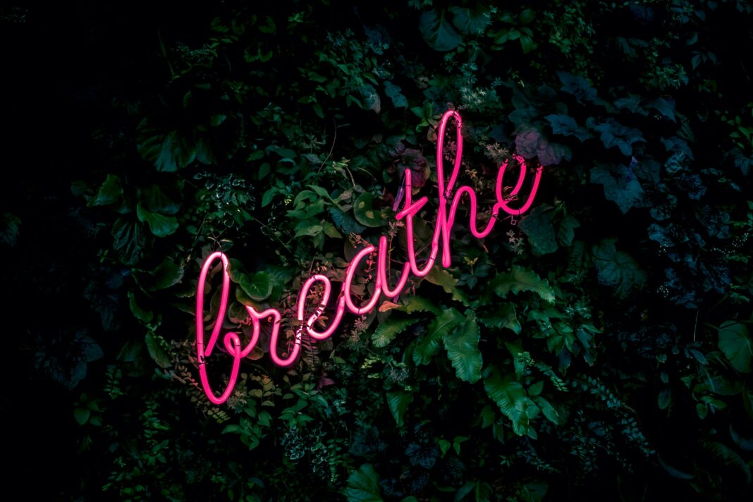 breathe neon sign