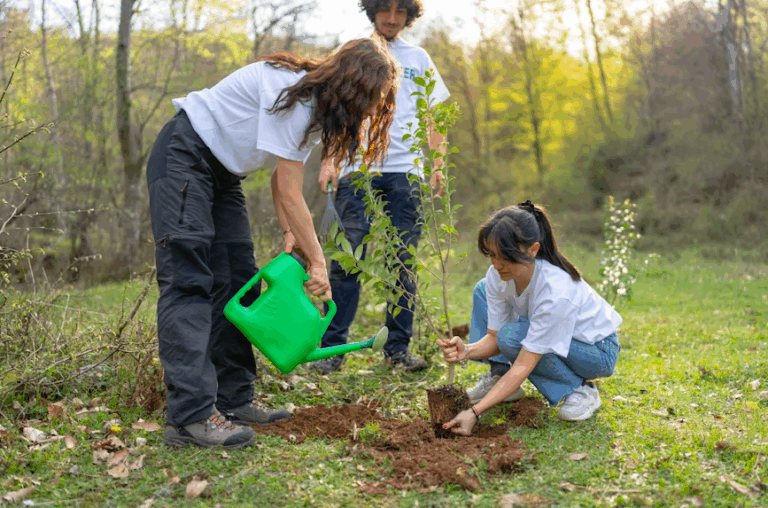 A group of people that are standing in the grass photo - Volunteer Image on Unsplash