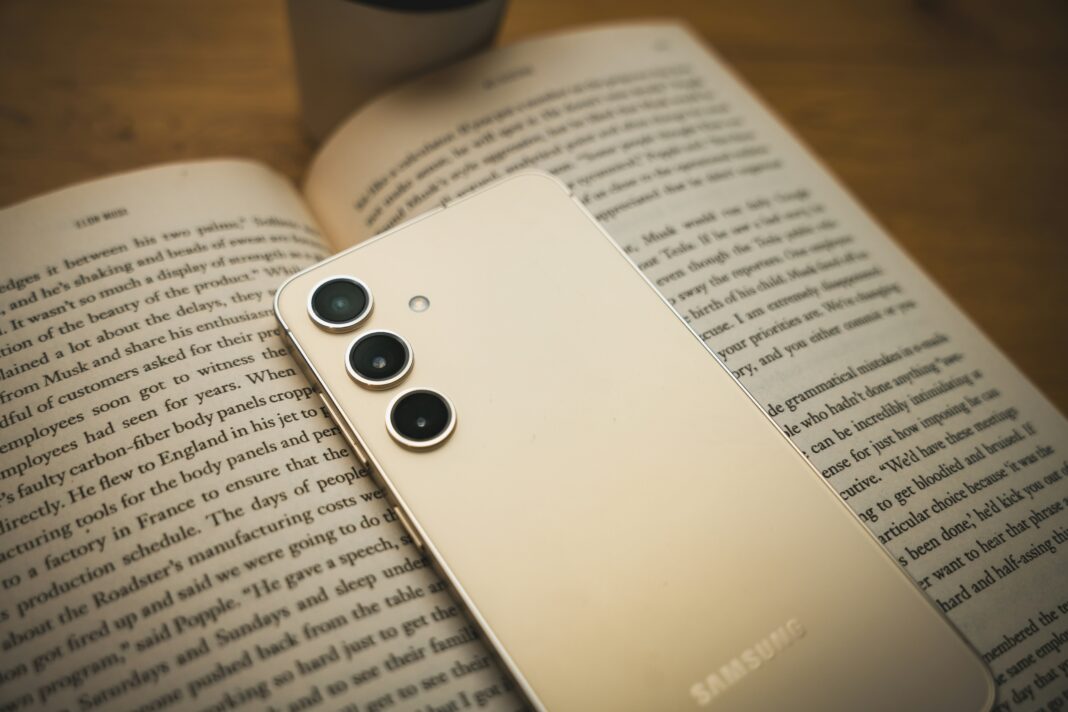 phone on book